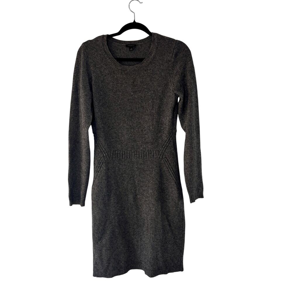 Ann Taylor Gray Wool Sweater Dress Size Small Knee Length Long Sleeve Pre-Loved